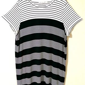 Liz Claiborne Knit striped black and white dress